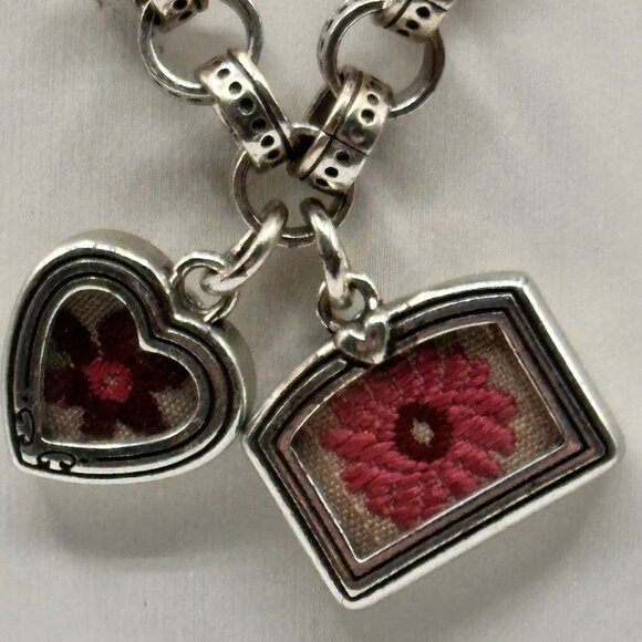 Brighton Joyful Moment Floral Needlepoint Necklace Adjustable 16 To 18 Inch - Picture 1 of 16